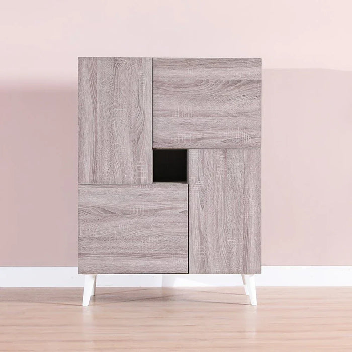Patterson 12-Pair Shoe Cabinet Modern Design Furniture Wooden Shoe Organizer For Entryway Hallway Living Room Made In Malaysia Shoe Storage Rack L80xW42xH109 cm - Light Oak
