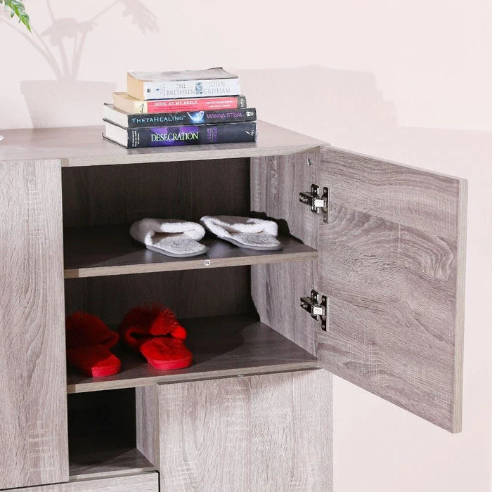 Patterson 12-Pair Shoe Cabinet Modern Design Furniture Wooden Shoe Organizer For Entryway Hallway Living Room Made In Malaysia Shoe Storage Rack L80xW42xH109 cm - Light Oak