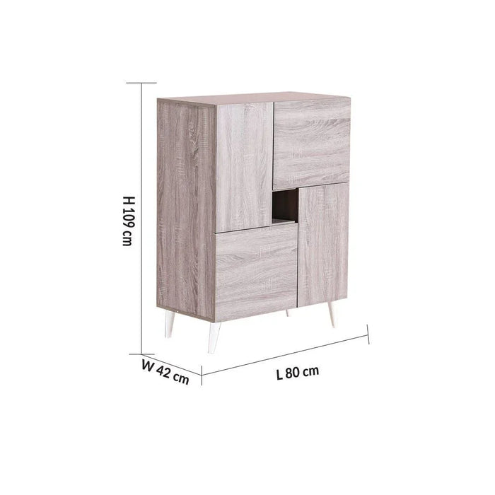 Patterson 12-Pair Shoe Cabinet Modern Design Furniture Wooden Shoe Organizer For Entryway Hallway Living Room Made In Malaysia Shoe Storage Rack L80xW42xH109 cm - Light Oak