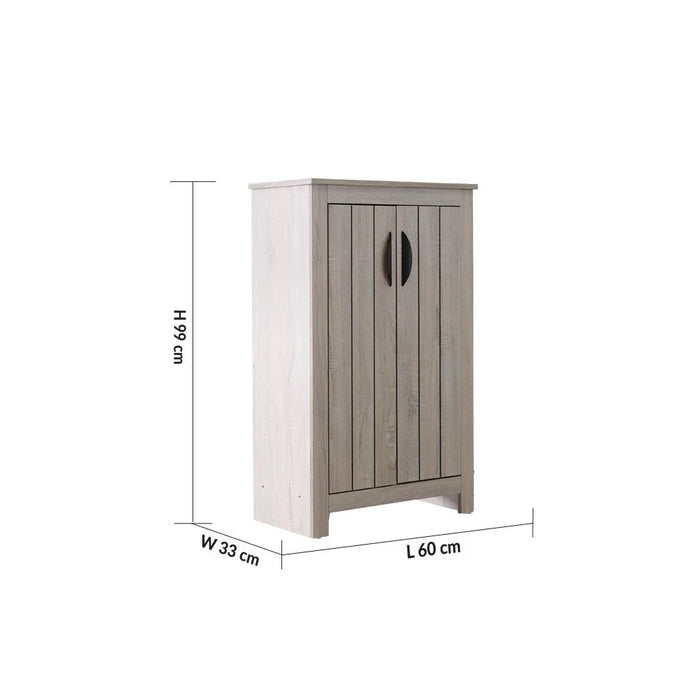 Anton 2 Door Shoe Cabinet Modern Design Wooden Furniture Shoe Organiser For Entryway Hallway Made in Malaysia Shoe Rack L 60 x W 33 x H 99 cm Sonoma Oak