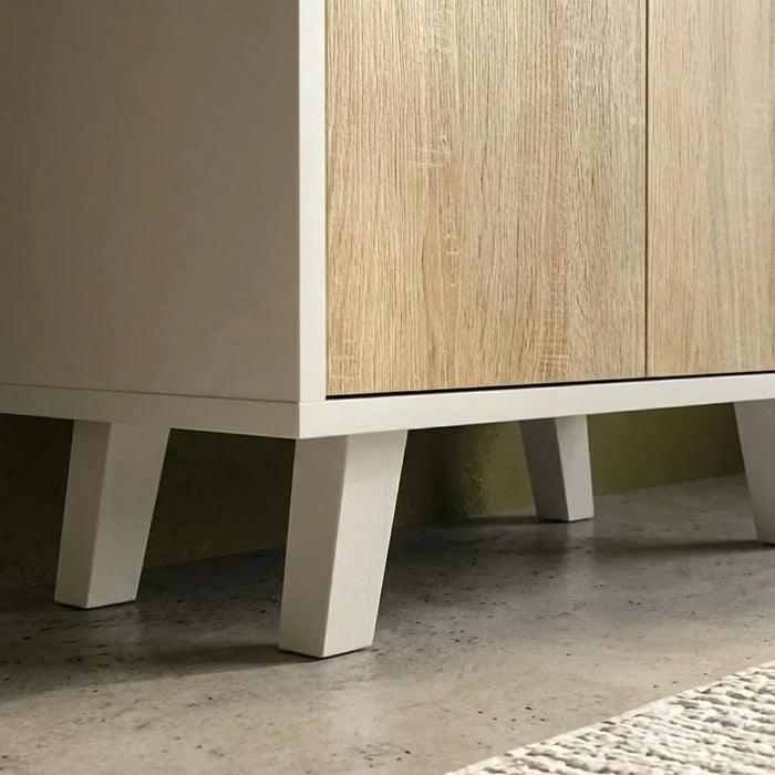 Prima 2 Door Shoe Cabinet Modern Design Wooden Furniture Shoe Organiser For Entryway Hallway Made in Malaysia Shoe Rack L 60 x W 30 x H 88 cm White/Sonoma Oak