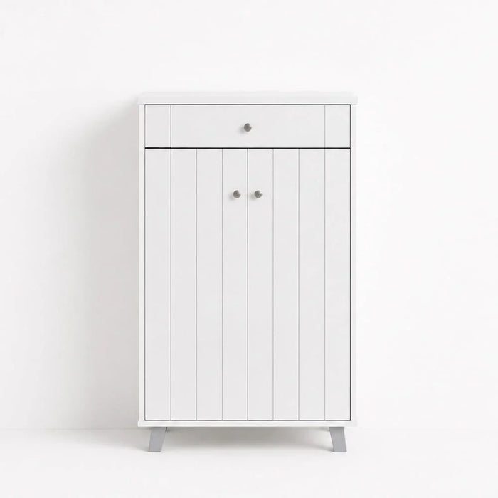 Pluto Shoe Cabinet 19 Pairs Shoe Rack Modern Design Furniture Wooden Shoe Organizer For Entryway, Hallway, Living Room Made In Malaysia L 80 x W 40 x H 120 cm Super White