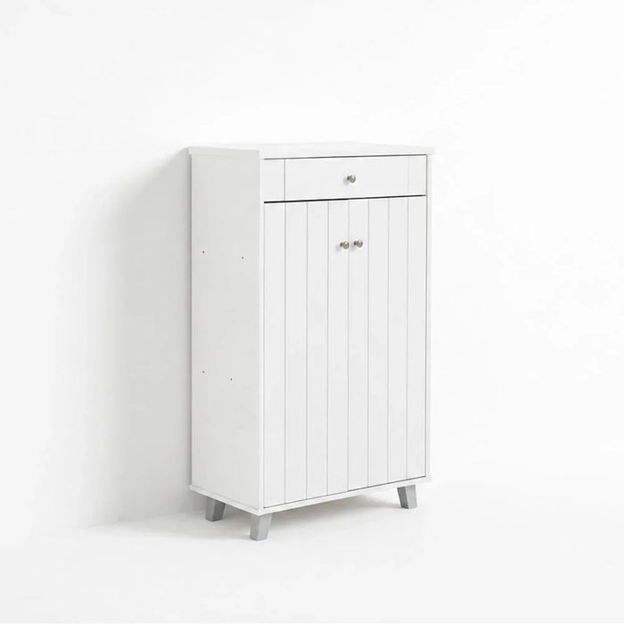 Pluto Shoe Cabinet 19 Pairs Shoe Rack Modern Design Furniture Wooden Shoe Organizer For Entryway, Hallway, Living Room Made In Malaysia L 80 x W 40 x H 120 cm Super White