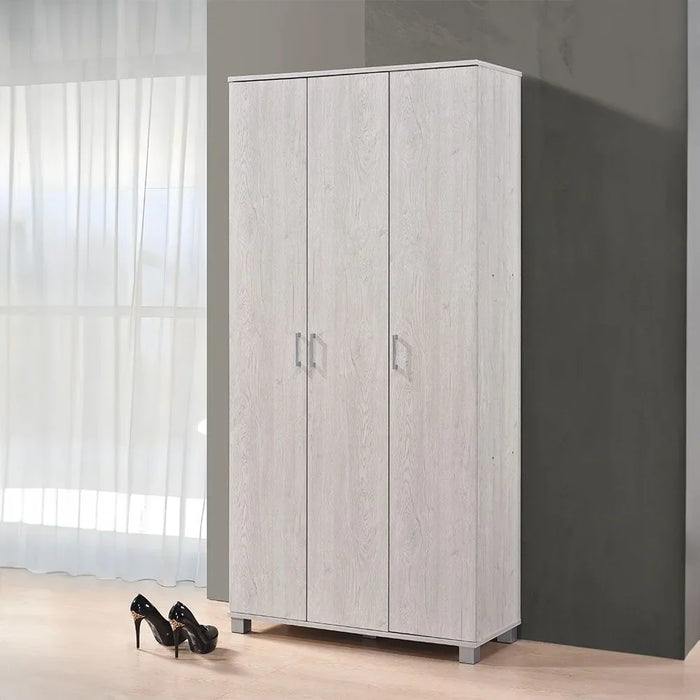 Sandor 3-Door Tall Shoe Rack For 44 Pairs Shoe Storage Cabinet Modern Shoe Organizer Large Entryway Rack Hallway Storage Solution – Snow Oak