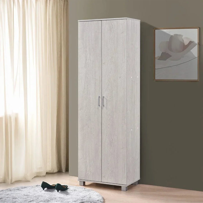 Sandor 2 Door Tall Shoe Rack | 34 Pairs Of Shoes| Modern Design Furniture | Wooden Shoe Cabinet Organizer For Entryway Hallway | Made In Malaysia | L60xW37xH185cm - Snow Oak