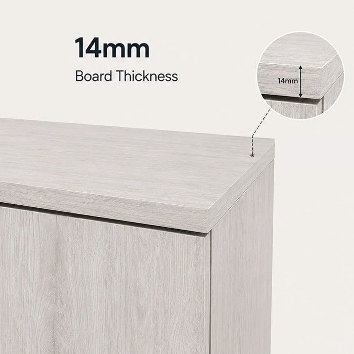 Sandor 2 Door Tall Shoe Rack | 34 Pairs Of Shoes| Modern Design Furniture | Wooden Shoe Cabinet Organizer For Entryway Hallway | Made In Malaysia | L60xW37xH185cm - Snow Oak