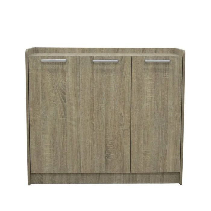 Supreme 3-Door Shoe Rack-24 Pairs-French Sonoma Oak-With 2-Year Warranty