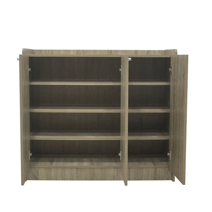 Supreme 3-Door Shoe Rack-24 Pairs-French Sonoma Oak-With 2-Year Warranty
