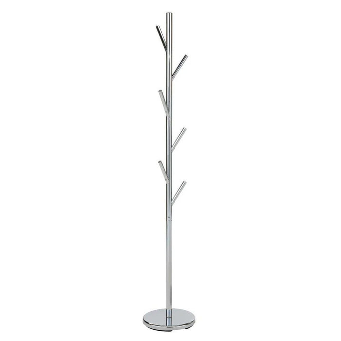 Leomord Coat Hanger Metal Clothing Rack with Modern Hooks for Bag, Hat, Jacket, Purse, Umbrella Freestanding Hat Rack Coat Hanger for Entryway L 28 W 28 X H 172 cm Chrome Plated