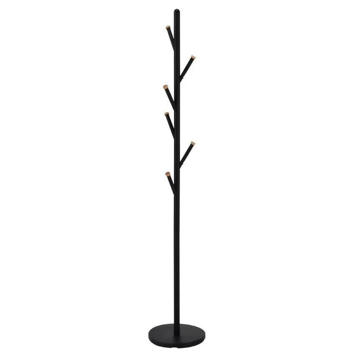 Terizla Coat Hanger Metal Clothing Rack with Modern Hooks for Bag, Hat, Jacket, Purse, Umbrella Freestanding Hat Rack Coat Hanger for Entryway L 30 W 30 X H 173 cm Black
