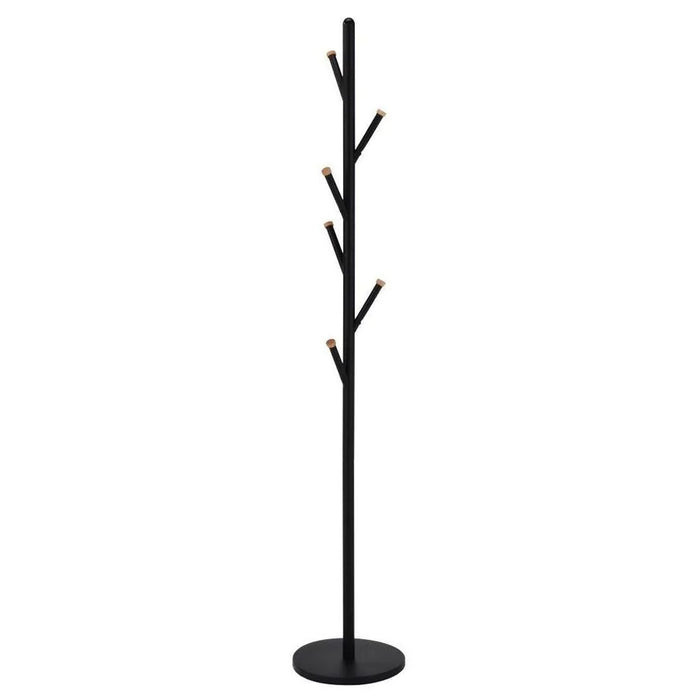 Terizla Coat Hanger Metal Clothing Rack with Modern Hooks for Bag, Hat, Jacket, Purse, Umbrella Freestanding Hat Rack Coat Hanger for Entryway L 30 W 30 X H 173 cm Black