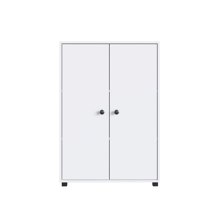 Grovil Laundry Cabinet Modern Design Wooden Laundry Organiser Cupboard Space Saving Display Storage Rack For Home 67.50x35x97 cm White