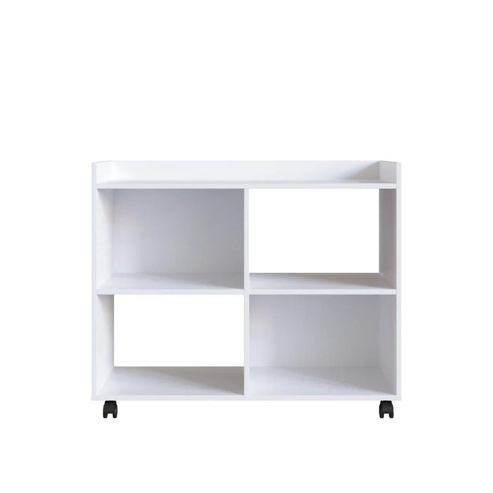 Lairon 2 Door Cabinet 3 Tier Modern Design Wooden Book Organiser Cupboard Space Saving Display Storage Rack For Home Office Living Room Kitchen White