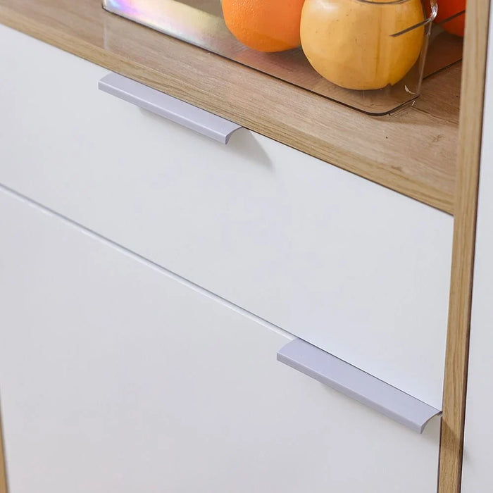 Latias 2 Door Kitchen Cabinet Sturdy Home Kitchen Organiser Modern Design Furniture For Dining Room Living Room Kitchen 90x36.50x130 cm White/Oak