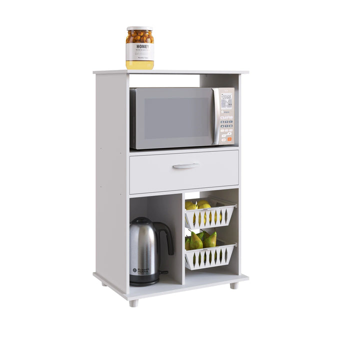 Wooper Fruit Cabinet Sturdy Home Kitchen Organiser Modern Design Furniture For Dining Room Living Room Kitchen 67.50x45x111.40 cm White