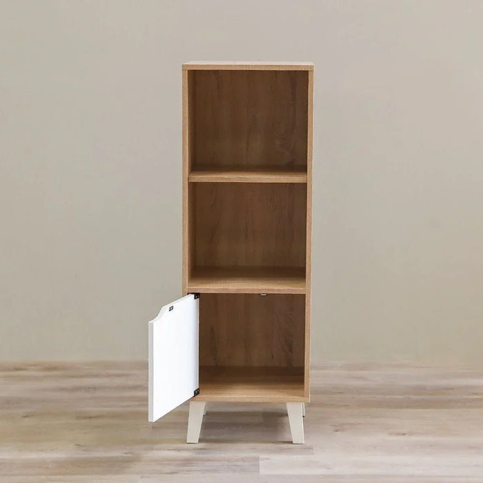 Kalum Bookcase 3 Layer Modular Book Shelf Cabinet Modern Design Wooden Organizer Cupboard Multifunctional Display Rack For Home Office L 39 x W 40 x H 116 cm Sonoma Oak/White