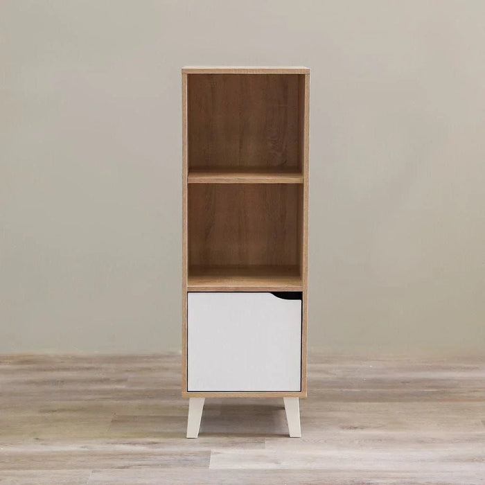 Kalum Bookcase 3 Layer Modular Book Shelf Cabinet Modern Design Wooden Organizer Cupboard Multifunctional Display Rack For Home Office L 39 x W 40 x H 116 cm Sonoma Oak/White