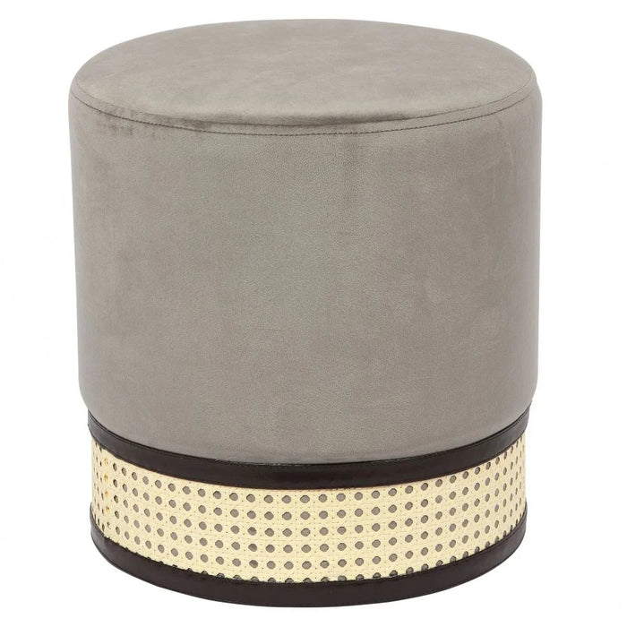 Foxtrot Round Ottoman Comfortable For Bedroom Dorm Living Room and Stylish Furniture Accent L36 X W36 X H38- Light Grey