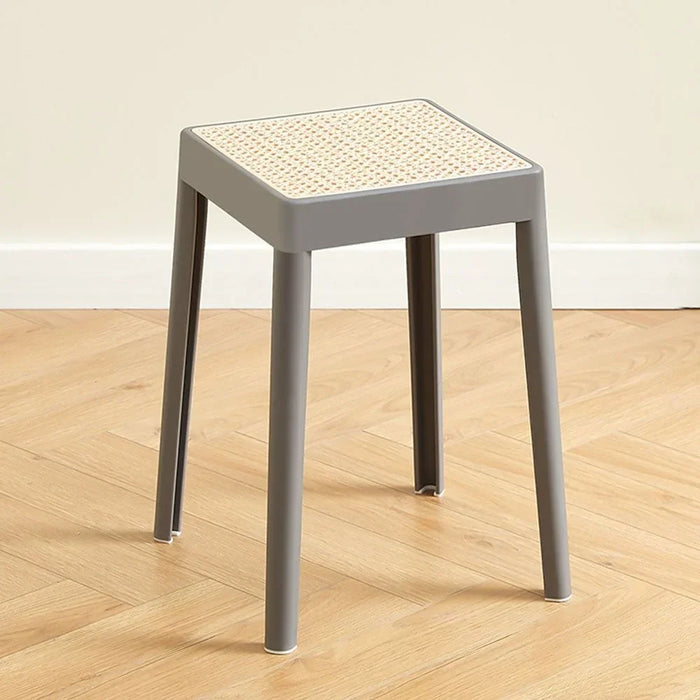 Kyre Stool Light Weight Single Backless Chair PP Material Modern Design 1 Seater Chair For Living Room Dining Room Indoor Furniture L29xW29xH46cm -Grey