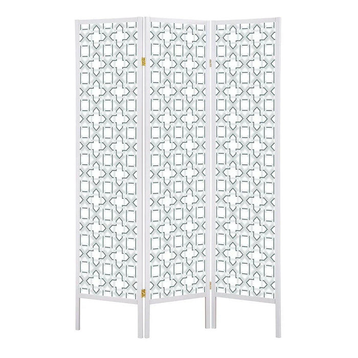 Wally 1-Panel Divider Folding Room Divider Modern Privacy Screen Stylish Partition For Living Room Bedroom office Adjustable Folding Panel - White Pattern
