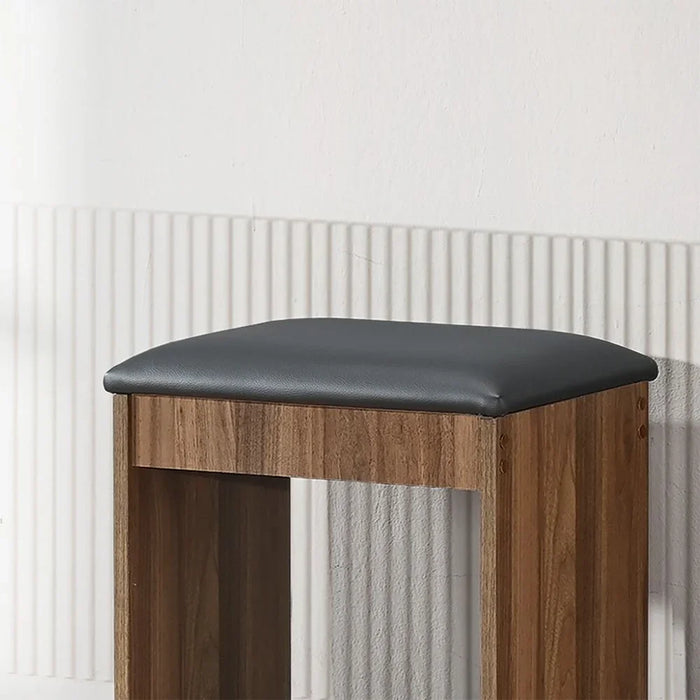 Supreme Stool for Dresser – Elegant Wooden Vanity Stool Chair for Bedroom, Makeup Table, Dressing Table – Comfortable Cushioned Seat for Home Furniture -Light Walnut