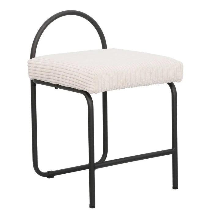 Hanner Stool - Stylish Beige/Black Bar Stool for Modern Furniture Seating, Metal & Fabric Design, Ideal for Kitchen or Home Bar, Size: L40.5xW41.5xH64.5cm