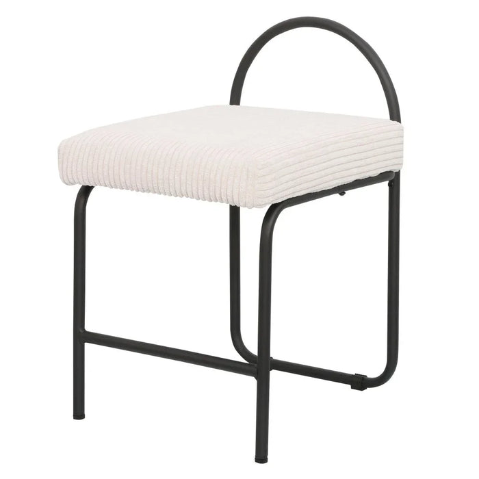 Hanner Stool - Stylish Beige/Black Bar Stool for Modern Furniture Seating, Metal & Fabric Design, Ideal for Kitchen or Home Bar, Size: L40.5xW41.5xH64.5cm