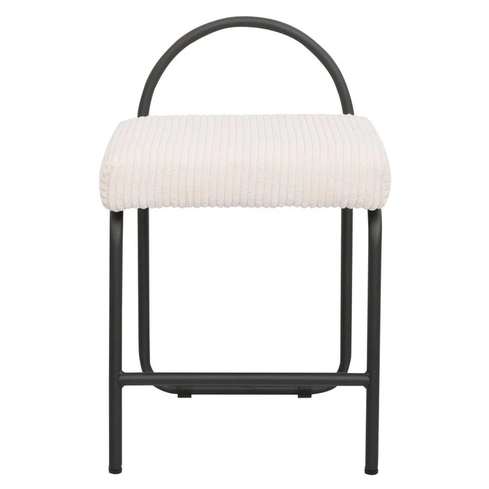 Hanner Stool - Stylish Beige/Black Bar Stool for Modern Furniture Seating, Metal & Fabric Design, Ideal for Kitchen or Home Bar, Size: L40.5xW41.5xH64.5cm