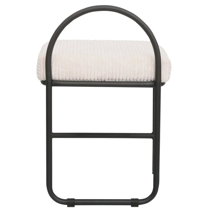 Hanner Stool - Stylish Beige/Black Bar Stool for Modern Furniture Seating, Metal & Fabric Design, Ideal for Kitchen or Home Bar, Size: L40.5xW41.5xH64.5cm