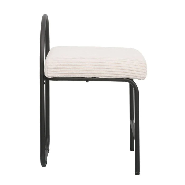 Hanner Stool - Stylish Beige/Black Bar Stool for Modern Furniture Seating, Metal & Fabric Design, Ideal for Kitchen or Home Bar, Size: L40.5xW41.5xH64.5cm