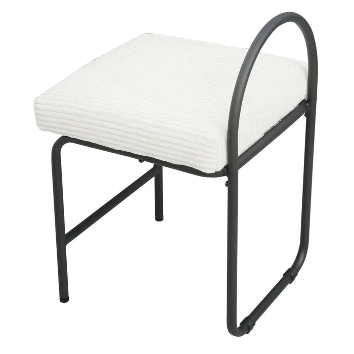 Hanner Stool - Stylish Beige/Black Bar Stool for Modern Furniture Seating, Metal & Fabric Design, Ideal for Kitchen or Home Bar, Size: L40.5xW41.5xH64.5cm