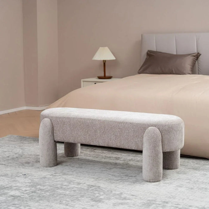 Supra Bench | Multi-Functional Stool | Upholstered Footrest Without Storage L125xW50xH43.5cm -Beige