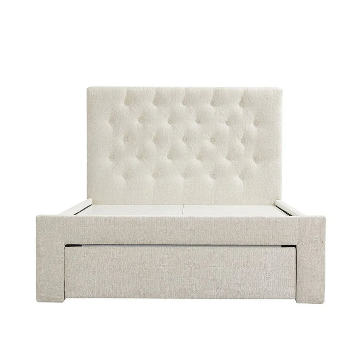 Bacia 120x200 Teen Single Bed with Front Drawer - Beige