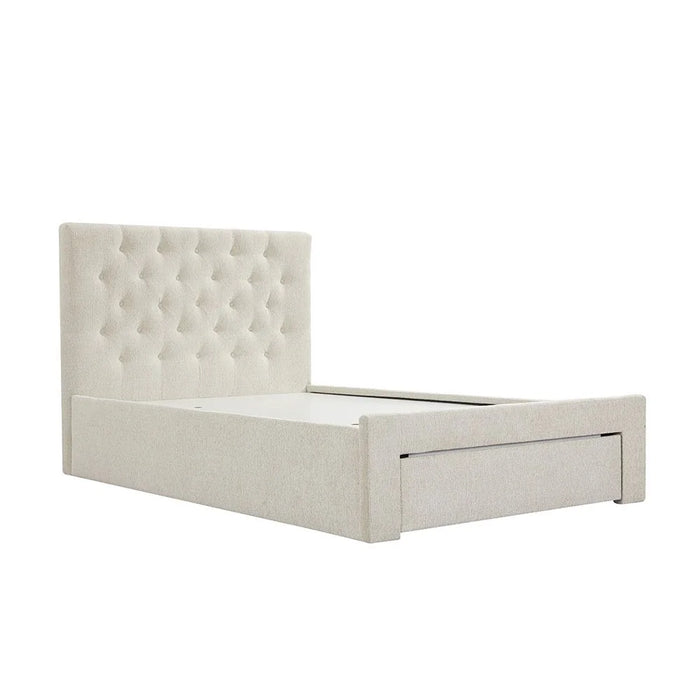 Bacia 120x200 Teen Single Bed with Front Drawer - Beige