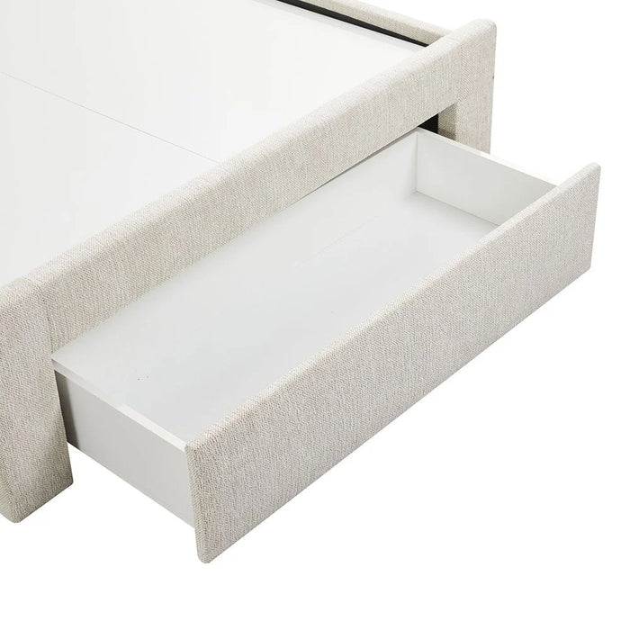 Bacia 120x200 Teen Single Bed with Front Drawer - Beige