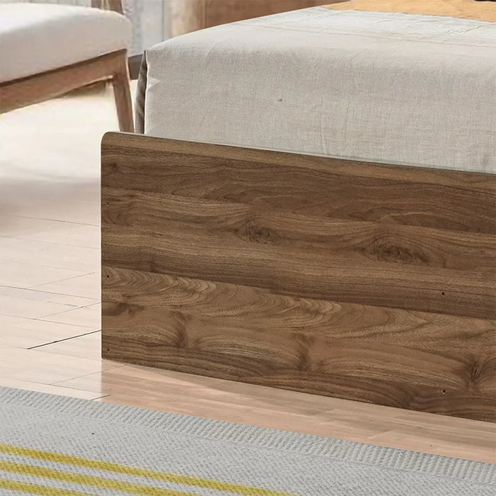 Supreme 90x200 Young Single Bed – Light Walnut Finish – Engineered Wood Bed Frame with Slatted Base – Modern Bedroom Furniture