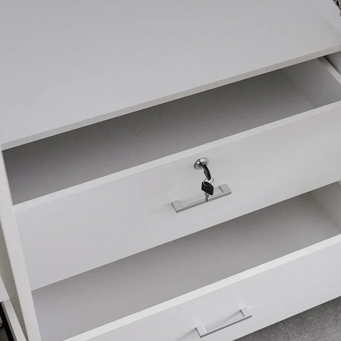Selva 3 Door + 2 Drawer Wardrobe For Hanging Clothes Extra Sturdy Rack Storage Organiser Modern Design Space Saving Cabinets For Bedroom L 120 x W 42 x H 181 cm White
