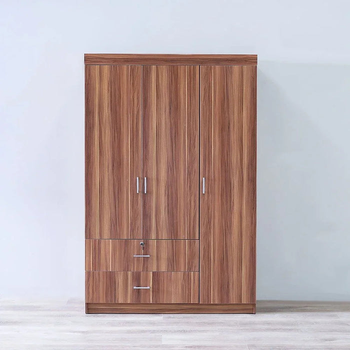 Selva 3 Door + 2 Drawer Wardrobe For Hanging Clothes| Extra Sturdy Rack, Storage Organiser| Modern Design Space Saving Cabinets For Bedroom L 120 x W 42 x H 181 cm - Cherry