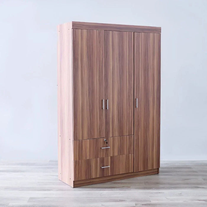 Selva 3 Door + 2 Drawer Wardrobe For Hanging Clothes| Extra Sturdy Rack, Storage Organiser| Modern Design Space Saving Cabinets For Bedroom L 120 x W 42 x H 181 cm - Cherry