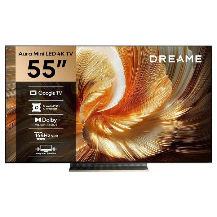 Dreame 55 inch Aura Mini LED 4K Smart TV | 144Hz | QLED | Google TV OS | Quantum Dot Technology | WiFi 5G & Bluetooth 5.1