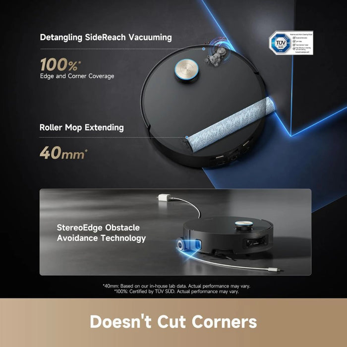 Dreame Aqua10 Ultra Roller Robot Vacuum Cleaner | 30,000 Pa Suction | 8 cm Obstacle Avoidance | Roller Self Cleaning | Automatic Emptying | Intelligent Voice Control | Black EROS