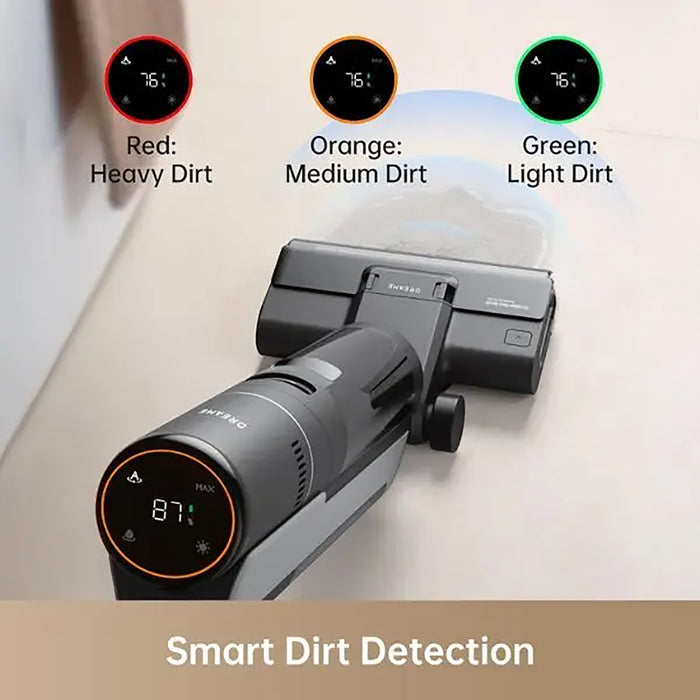 Dreame  Cordless Wet Dry Vacuum Cleaner| All-in-One Floor Washer with Self-Cleaning| Enhanced Edge Cleaning| Smart Dirt Detection| LED Screen Display| Ideal for Sticky Messes and Pet Hair|HHR14A