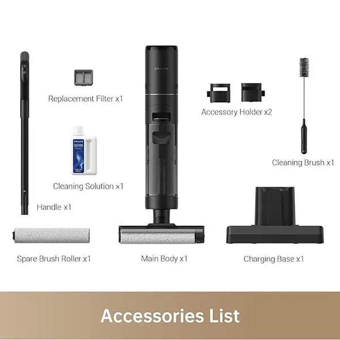 Dreame  Cordless Wet Dry Vacuum Cleaner| All-in-One Floor Washer with Self-Cleaning| Enhanced Edge Cleaning| Smart Dirt Detection| LED Screen Display| Ideal for Sticky Messes and Pet Hair|HHR14A