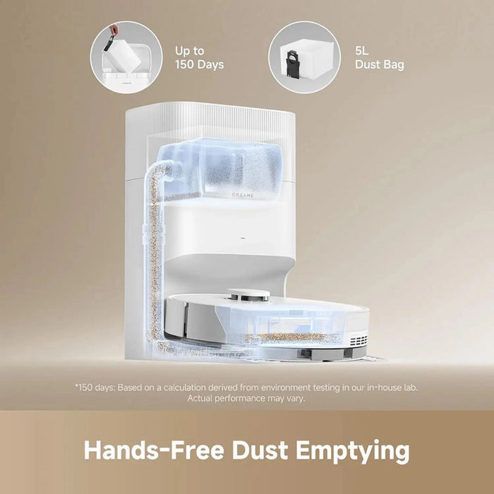 Dreame D20 Plus Robot Vacuum Cleaner | 5,200mAh Battery | App & Voice Control | 5Ltr Capacity | White | RLD35GD-WHITE