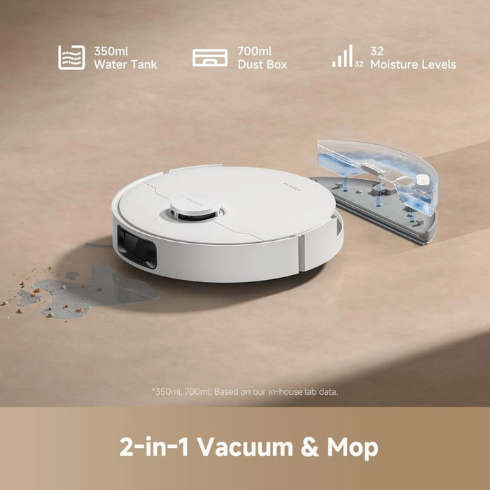 DREAME D20 Robot Vacuum, 13,000Pa Suction Power | DuoBrush for Zero Tangled Hair |  LDS Navigation | 2-in-1 Vacuum & Mop | 5,200mAh Change to 285 mins Battery life |  App & Voice Control | RLD35GA-WHITE