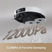 Robotic vacuum cleaner with '12,000Pa of Forceful Sweeping' text on a gray background