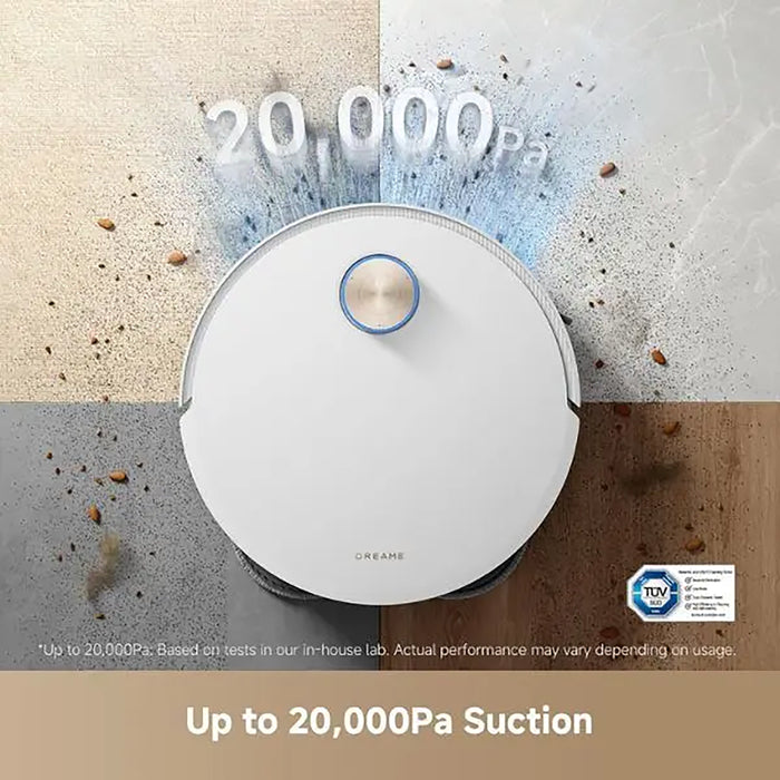 Dreame X50 Ultra Complete Robot Vacuum and Mop with Self-Cleaning| Liftable LDS| Clean under Low Furniture| Cross Barriers Up to 6cm| AI Camera| Up to 20,000Pa| Detangling Brush| Voice Control