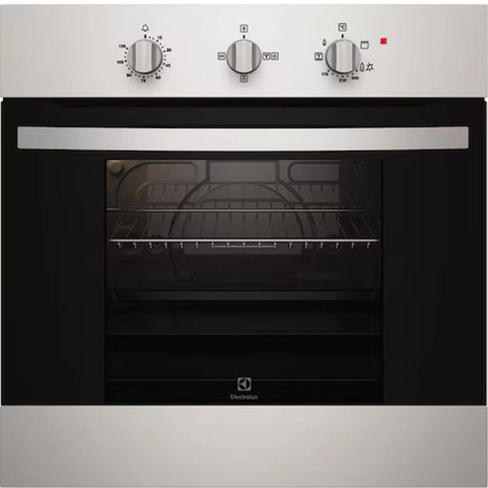 Electrolux 60cm Premium Built-In Gas Oven | 68L XL Oven Capacity with Rotisserie Turnspit | Child Lock | Flame Safety Device | Removable Door | Cooling Fan | EOG1102COX