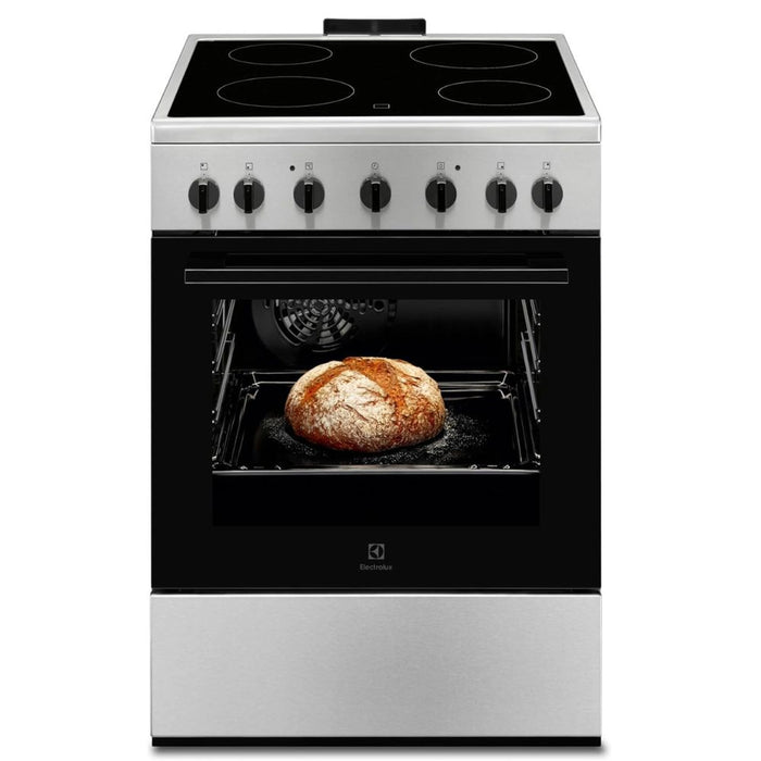 Electrolux Freestanding Ceramic Cooker 54L | Multifunction Oven | 4 Zones |Electric Cooking Range with Double-Glazed Door | LKR620066X
