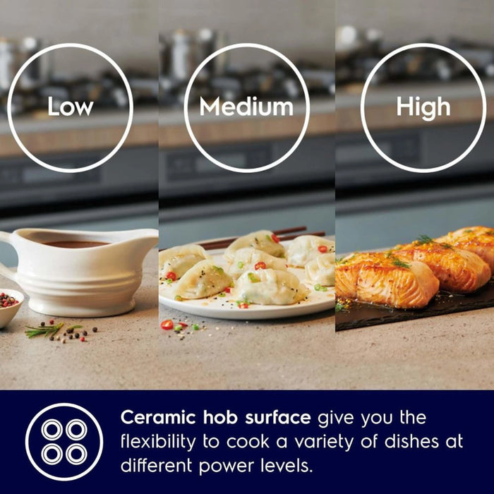 Electrolux Freestanding Ceramic Cooker 54L | Multifunction Oven | 4 Zones |Electric Cooking Range with Double-Glazed Door | LKR620066X